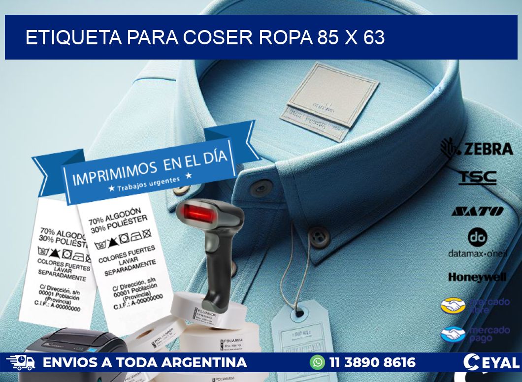 ETIQUETA PARA COSER ROPA 85 x 63