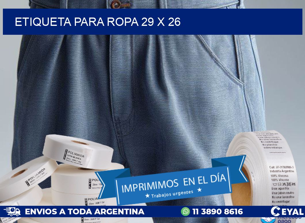 ETIQUETA PARA ROPA 29 x 26