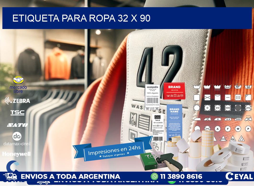 ETIQUETA PARA ROPA 32 x 90