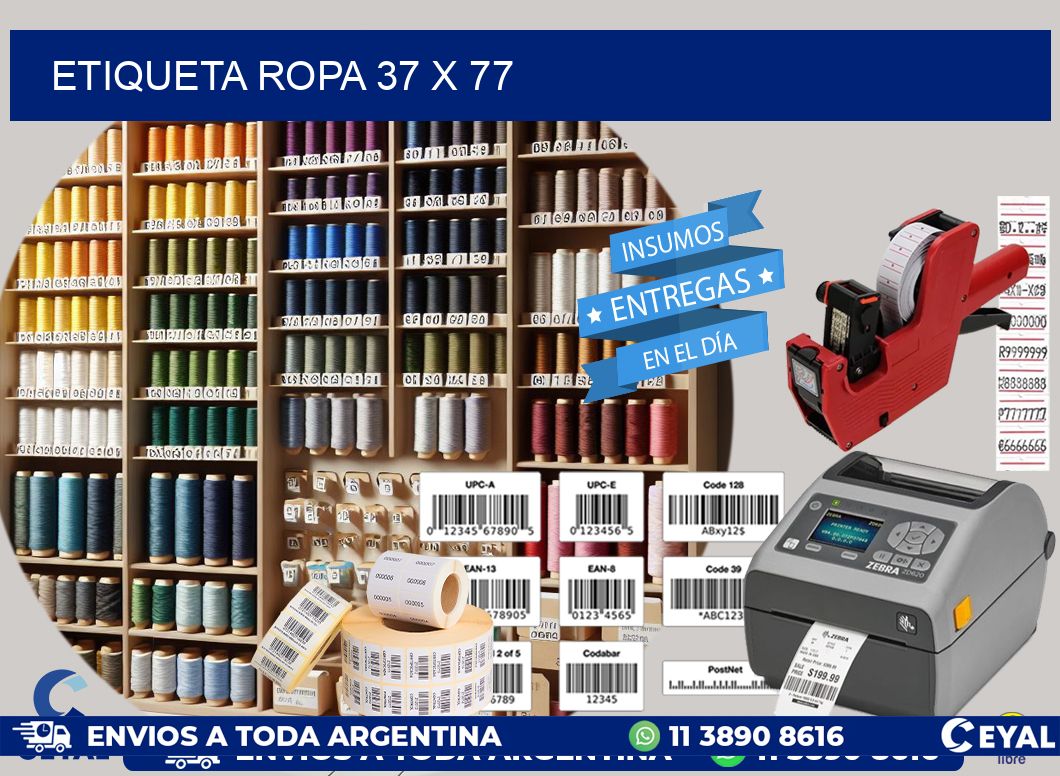 ETIQUETA ROPA 37 x 77