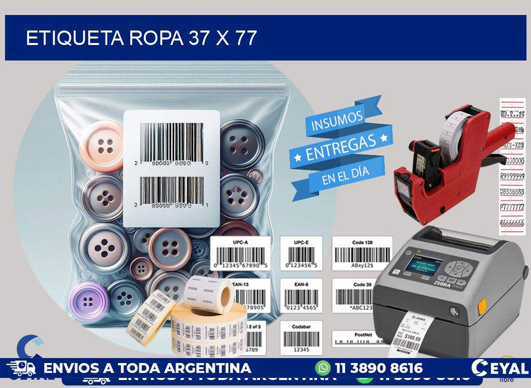 ETIQUETA ROPA 37 x 77