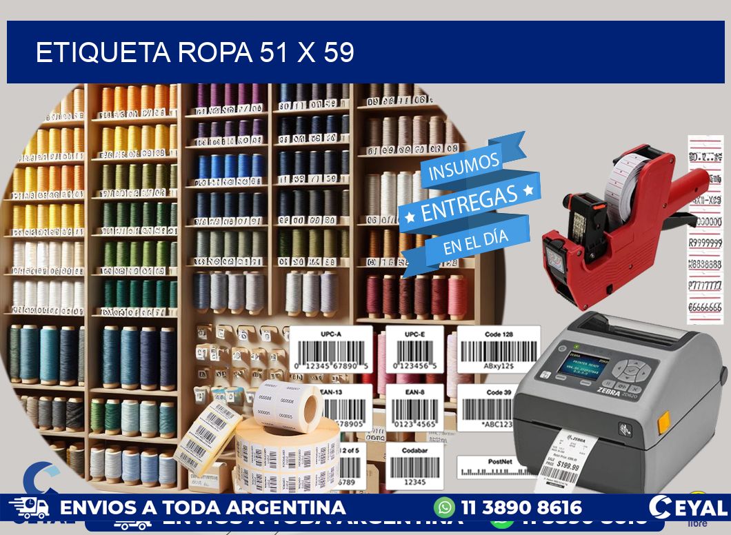 ETIQUETA ROPA 51 x 59