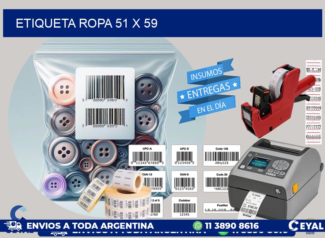 ETIQUETA ROPA 51 x 59