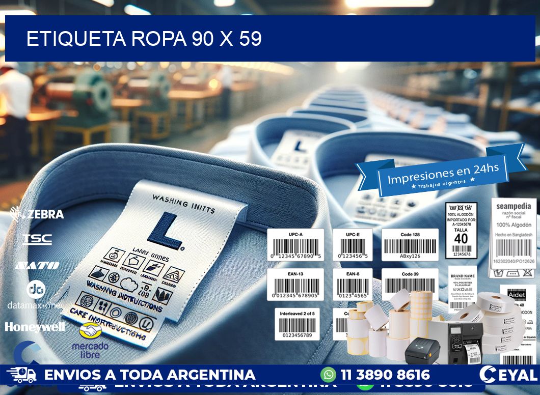 ETIQUETA ROPA 90 x 59