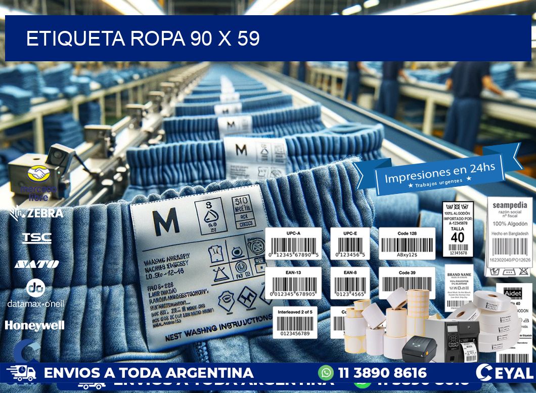 ETIQUETA ROPA 90 x 59