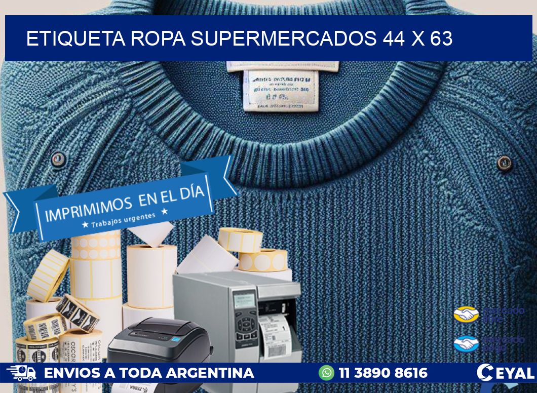 ETIQUETA ROPA SUPERMERCADOS 44 x 63