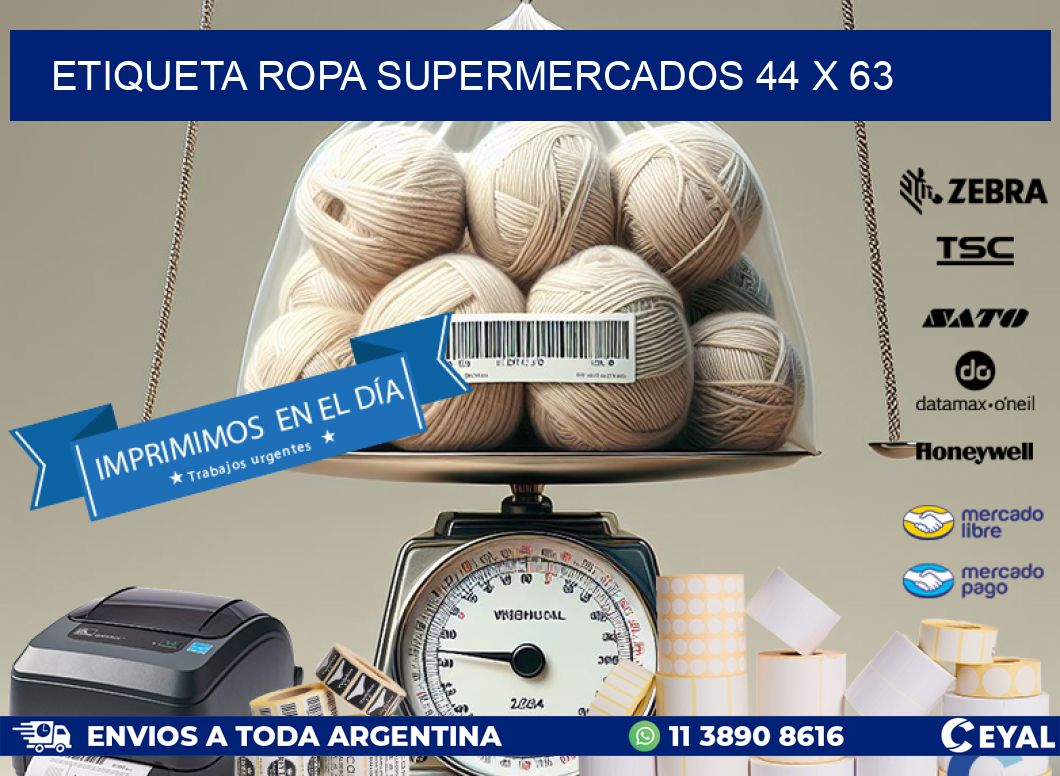 ETIQUETA ROPA SUPERMERCADOS 44 x 63