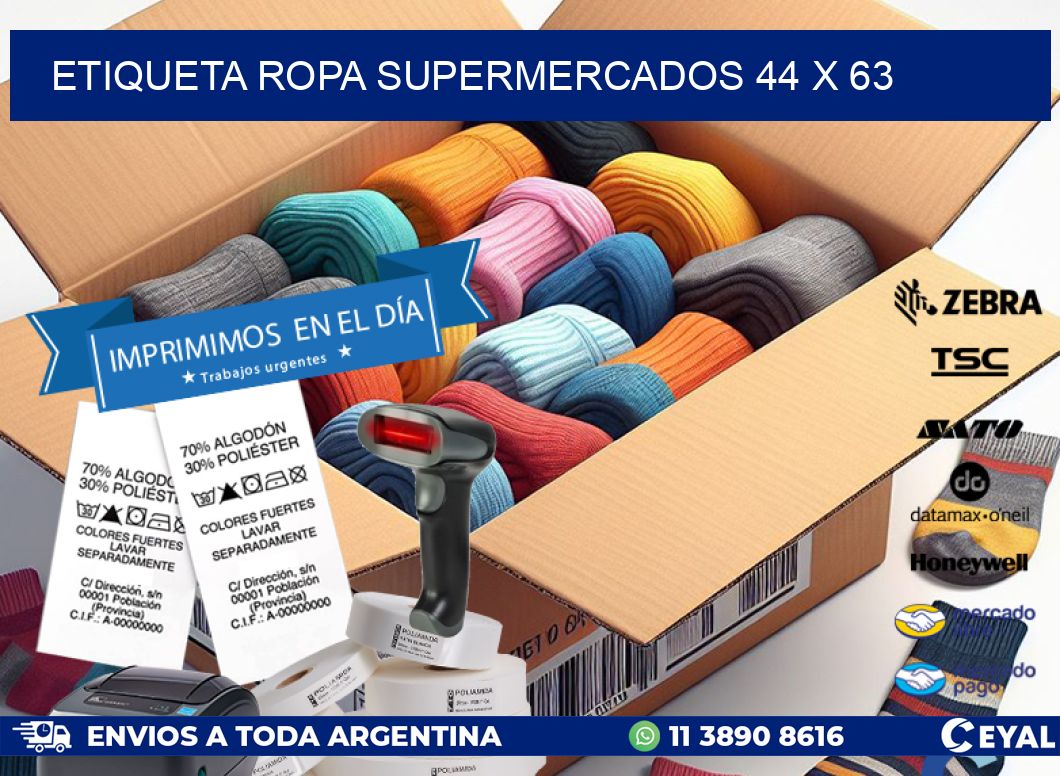 ETIQUETA ROPA SUPERMERCADOS 44 x 63