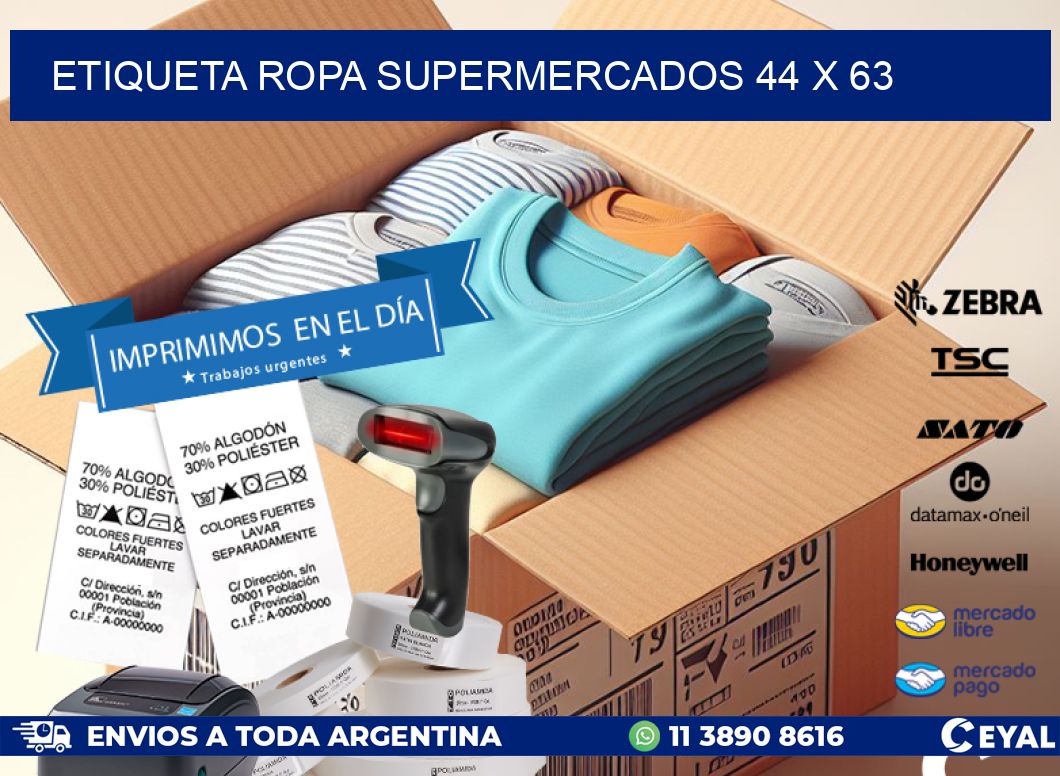 ETIQUETA ROPA SUPERMERCADOS 44 x 63