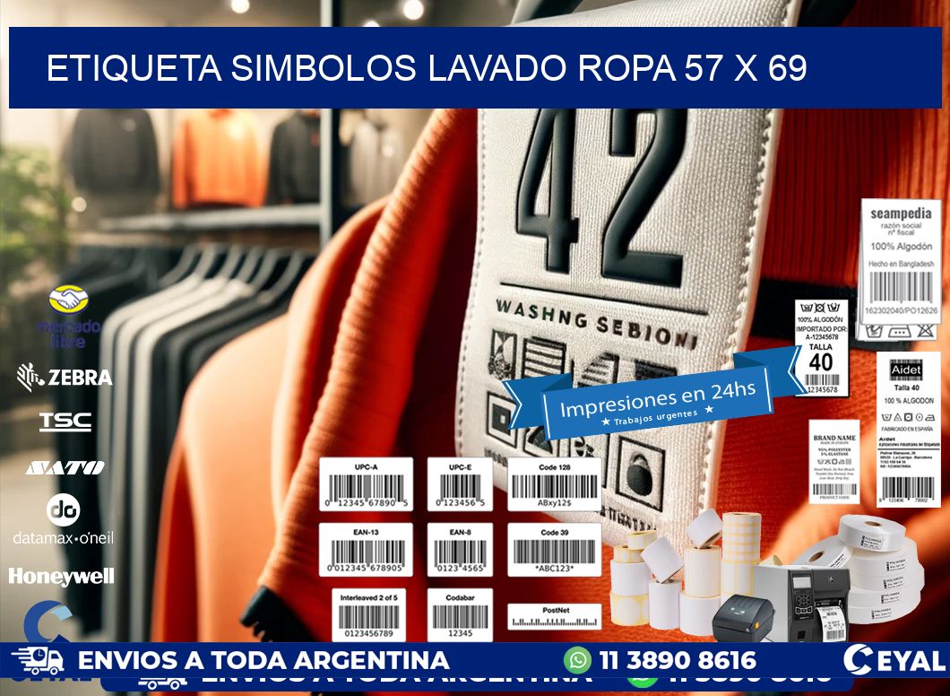 ETIQUETA SIMBOLOS LAVADO ROPA 57 x 69