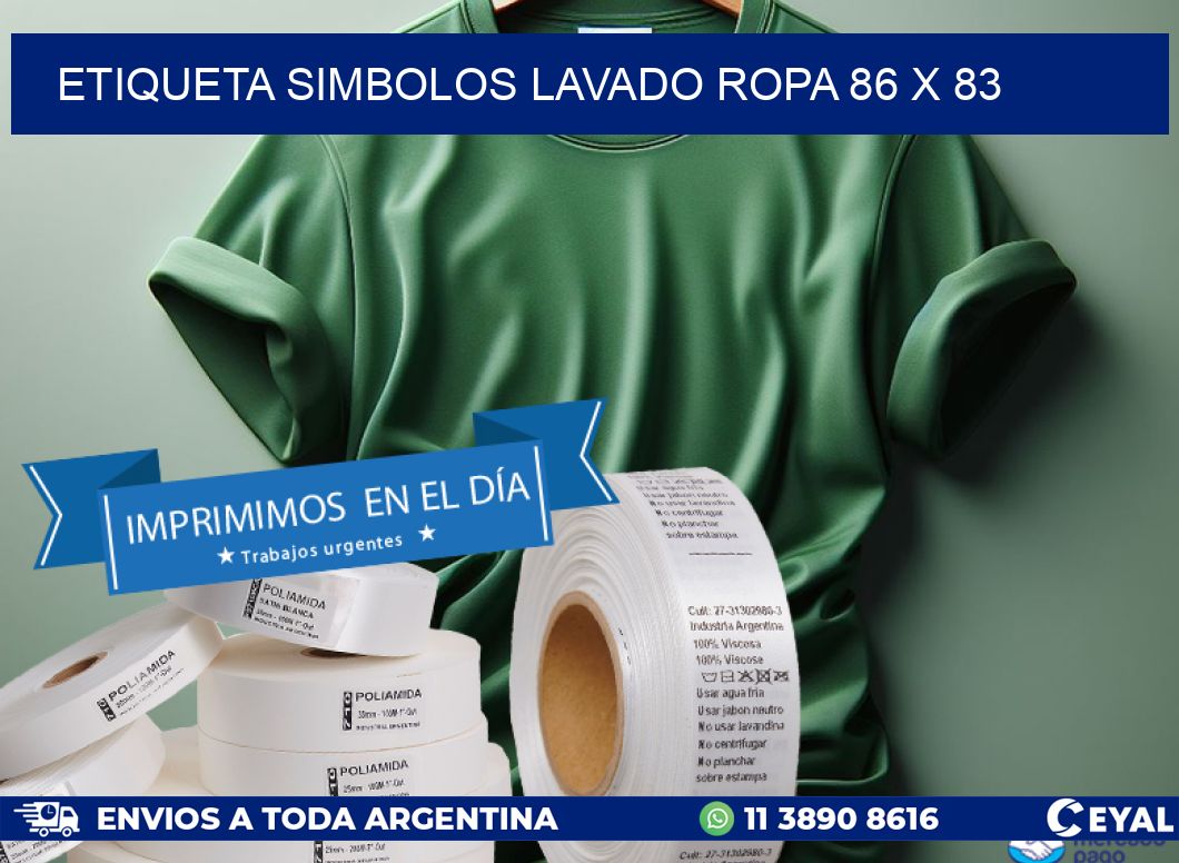 ETIQUETA SIMBOLOS LAVADO ROPA 86 x 83