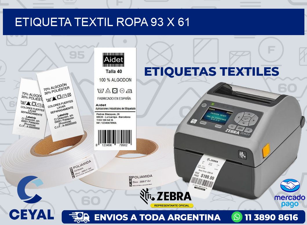 ETIQUETA TEXTIL ROPA 93 x 61