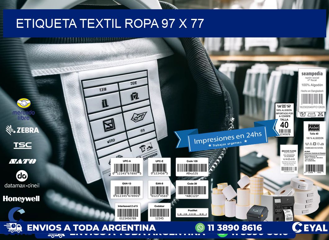 ETIQUETA TEXTIL ROPA 97 x 77