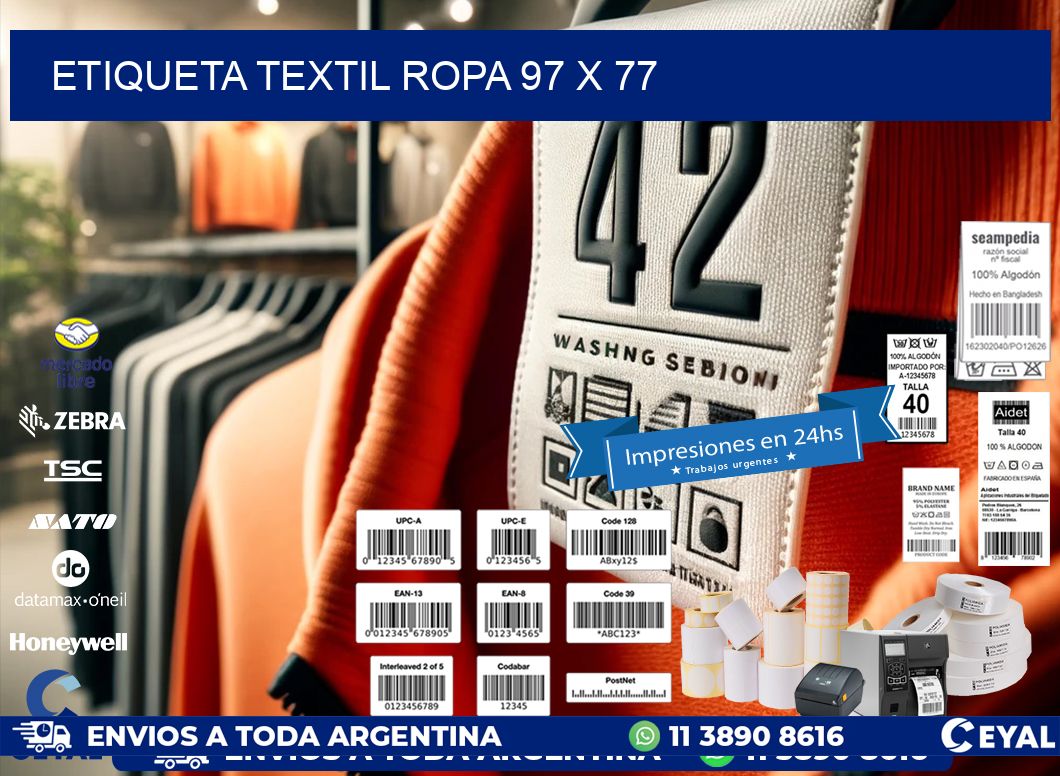 ETIQUETA TEXTIL ROPA 97 x 77