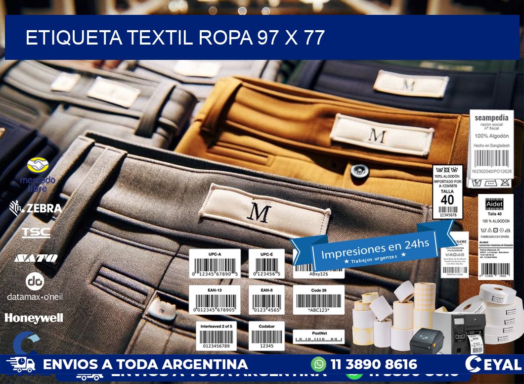 ETIQUETA TEXTIL ROPA 97 x 77