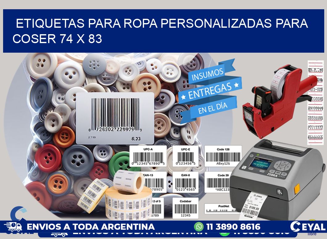 ETIQUETAS PARA ROPA PERSONALIZADAS PARA COSER 74 x 83