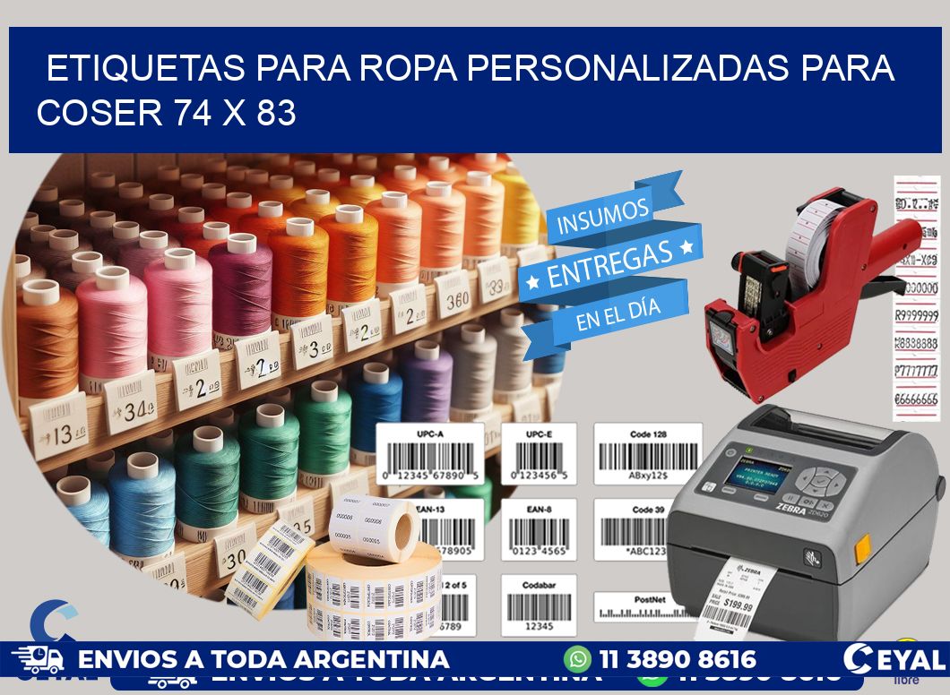 ETIQUETAS PARA ROPA PERSONALIZADAS PARA COSER 74 x 83