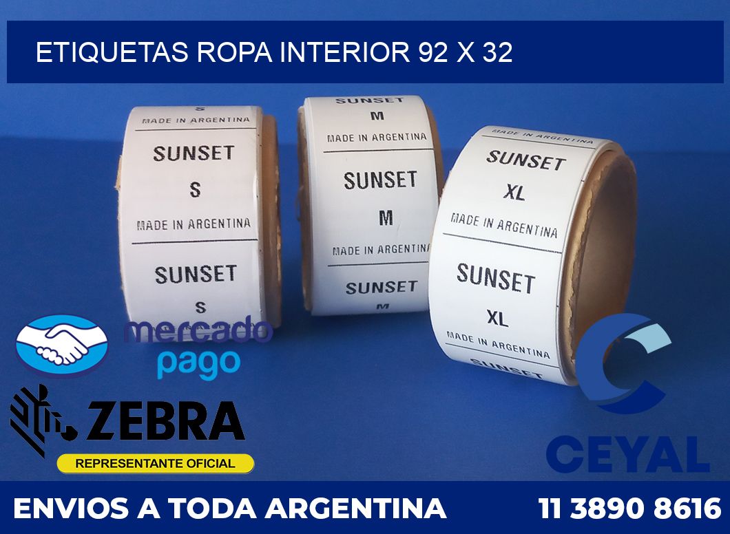 ETIQUETAS ROPA INTERIOR 92 x 32