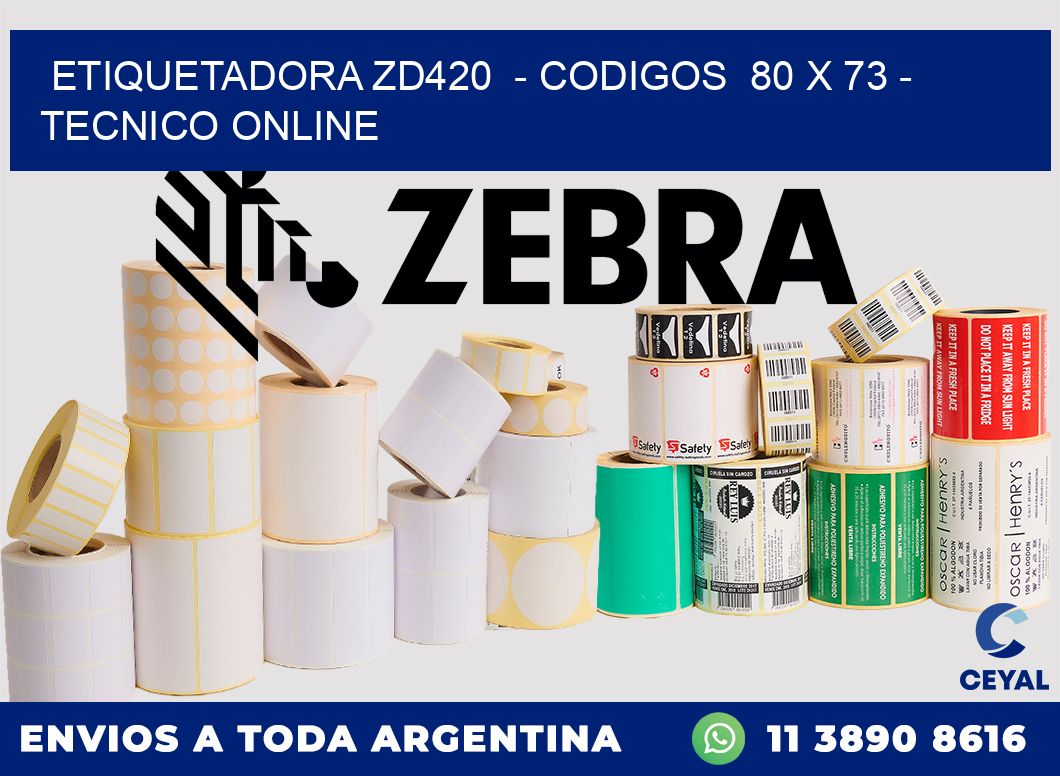 ETIQUETADORA ZD420  - CODIGOS  80 x 73 - TECNICO ONLINE