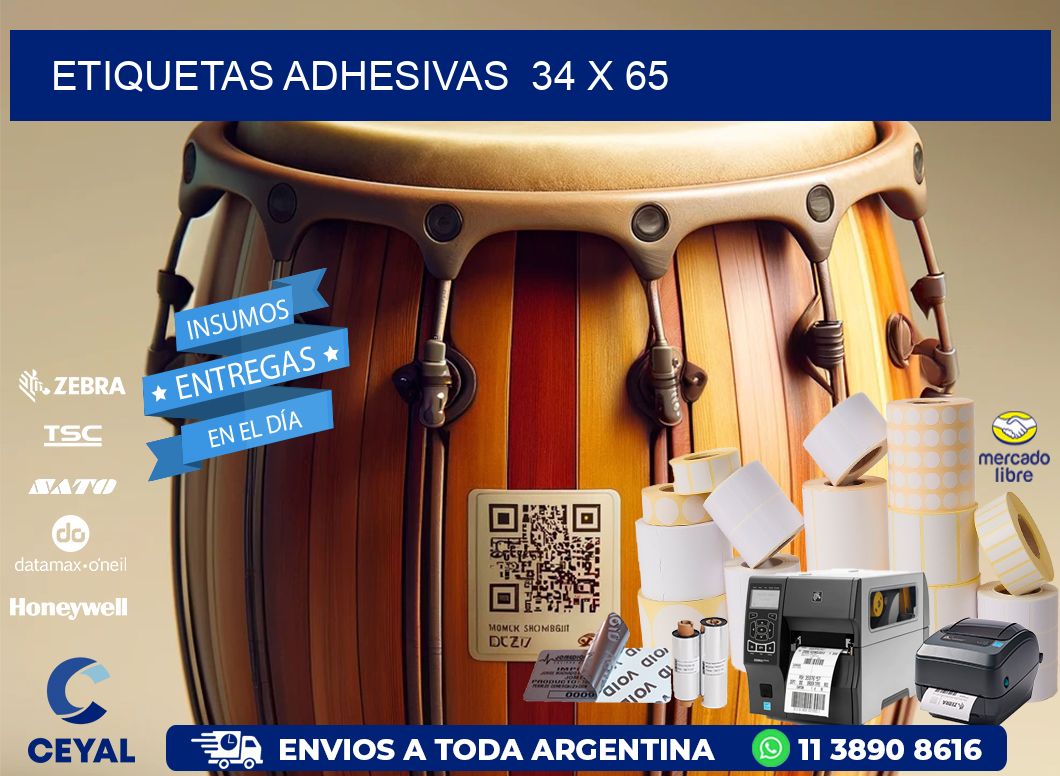 ETIQUETAS ADHESIVAS  34 x 65