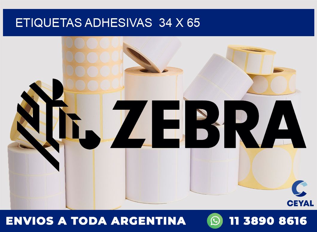 ETIQUETAS ADHESIVAS  34 x 65