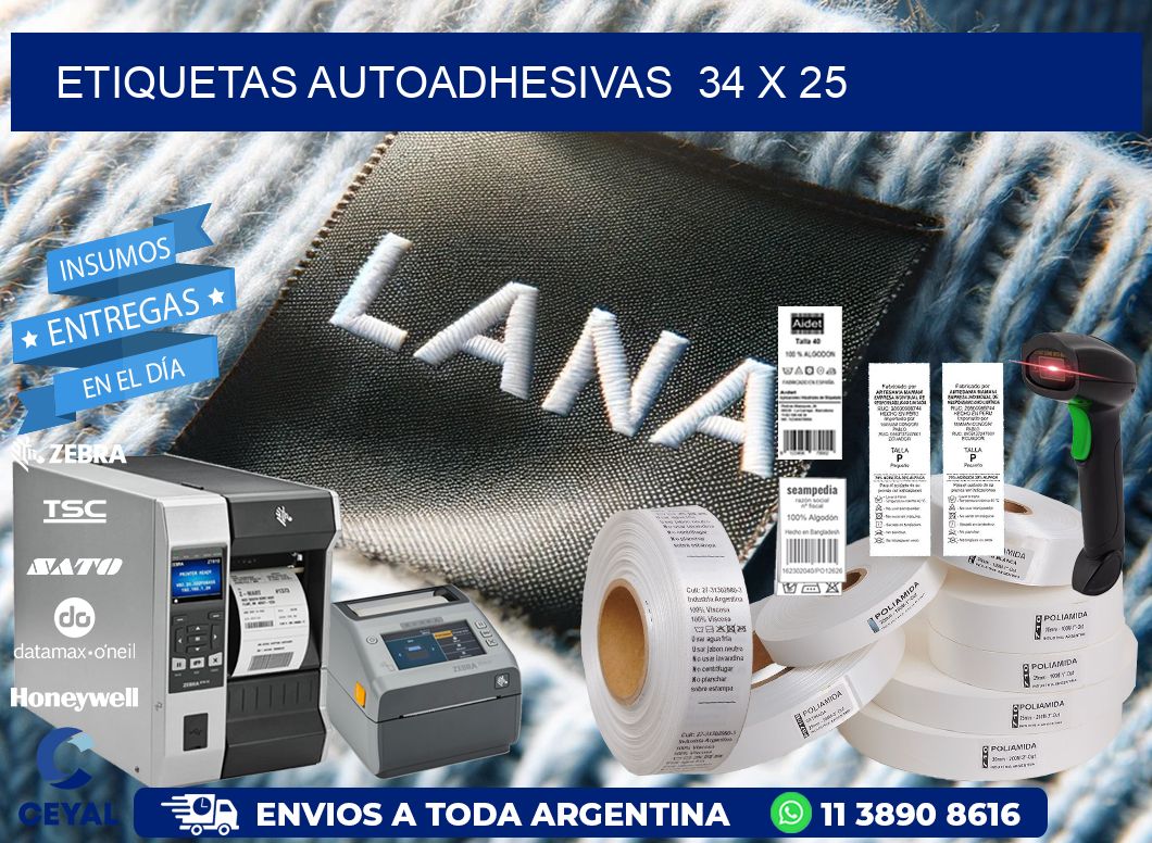 ETIQUETAS AUTOADHESIVAS  34 x 25