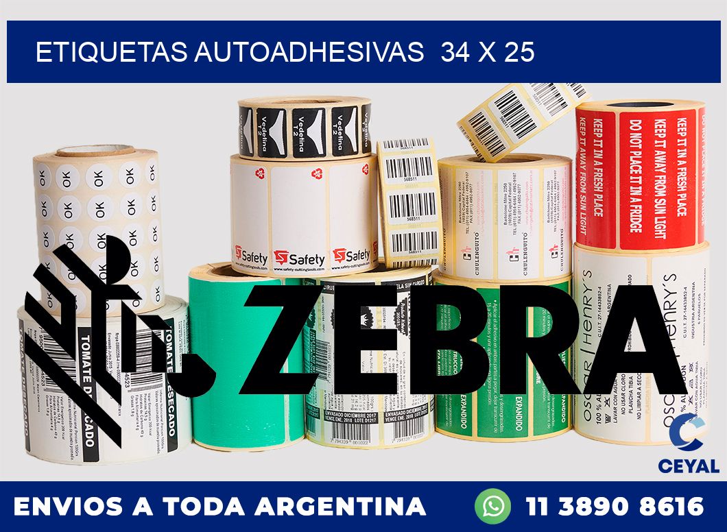 ETIQUETAS AUTOADHESIVAS  34 x 25