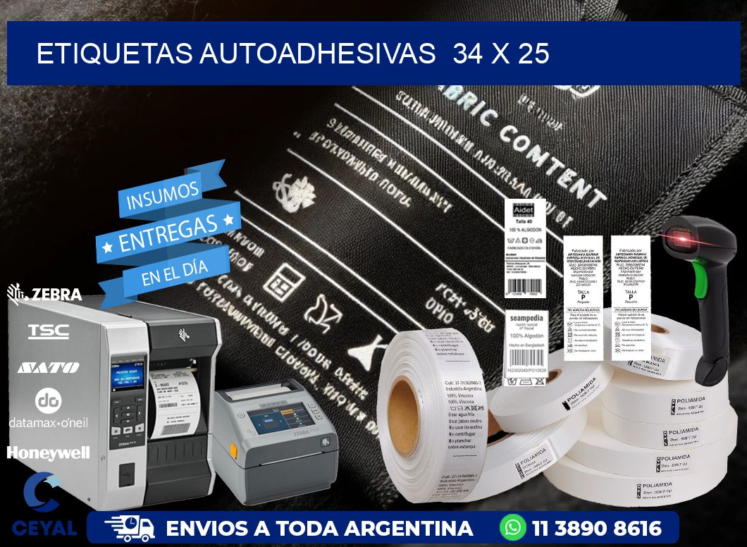 ETIQUETAS AUTOADHESIVAS  34 x 25