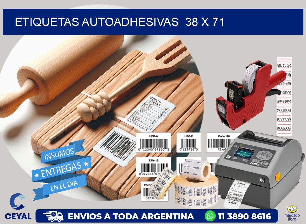 ETIQUETAS AUTOADHESIVAS  38 x 71