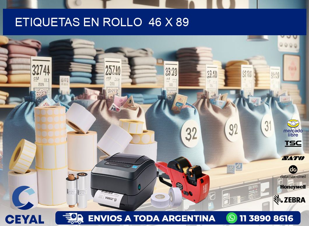 ETIQUETAS EN ROLLO  46 x 89