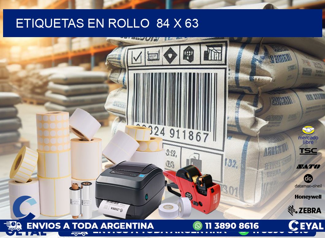 ETIQUETAS EN ROLLO  84 x 63