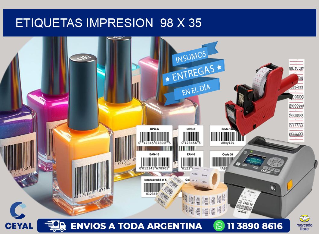 ETIQUETAS IMPRESION  98 x 35