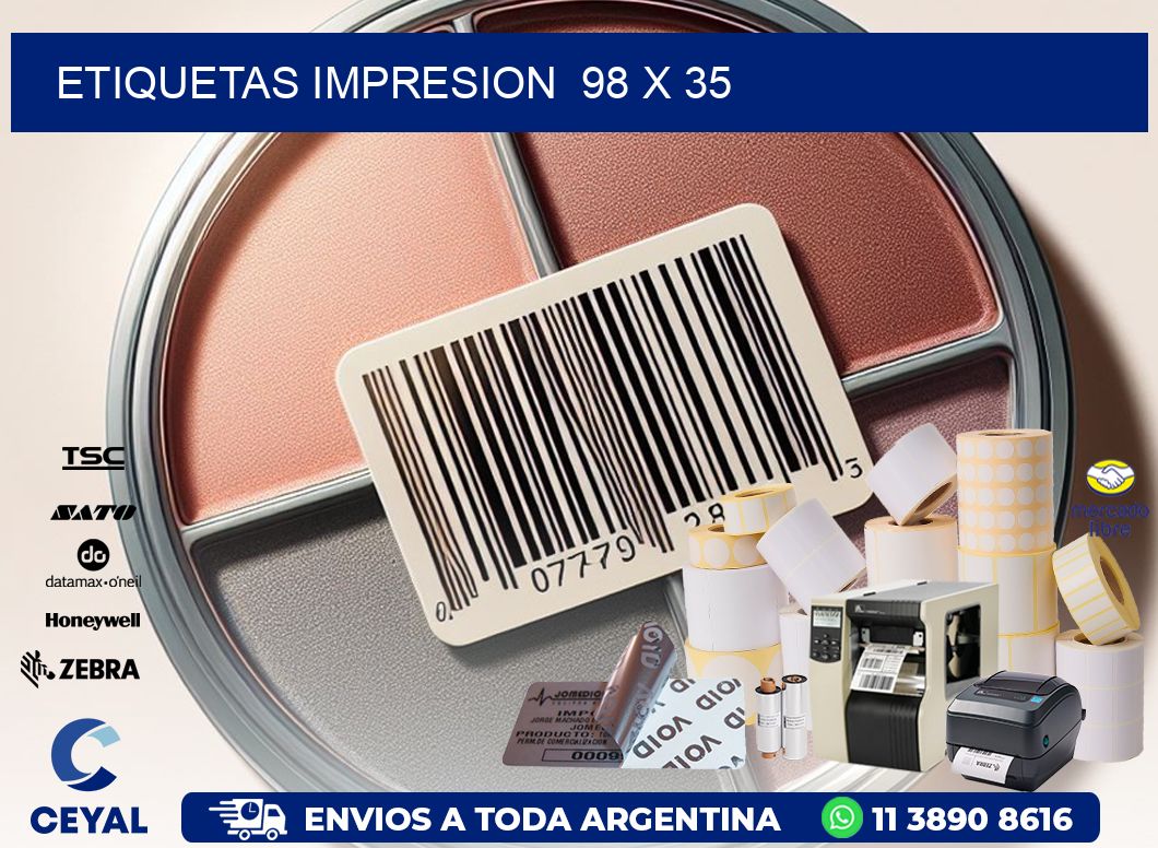 ETIQUETAS IMPRESION  98 x 35