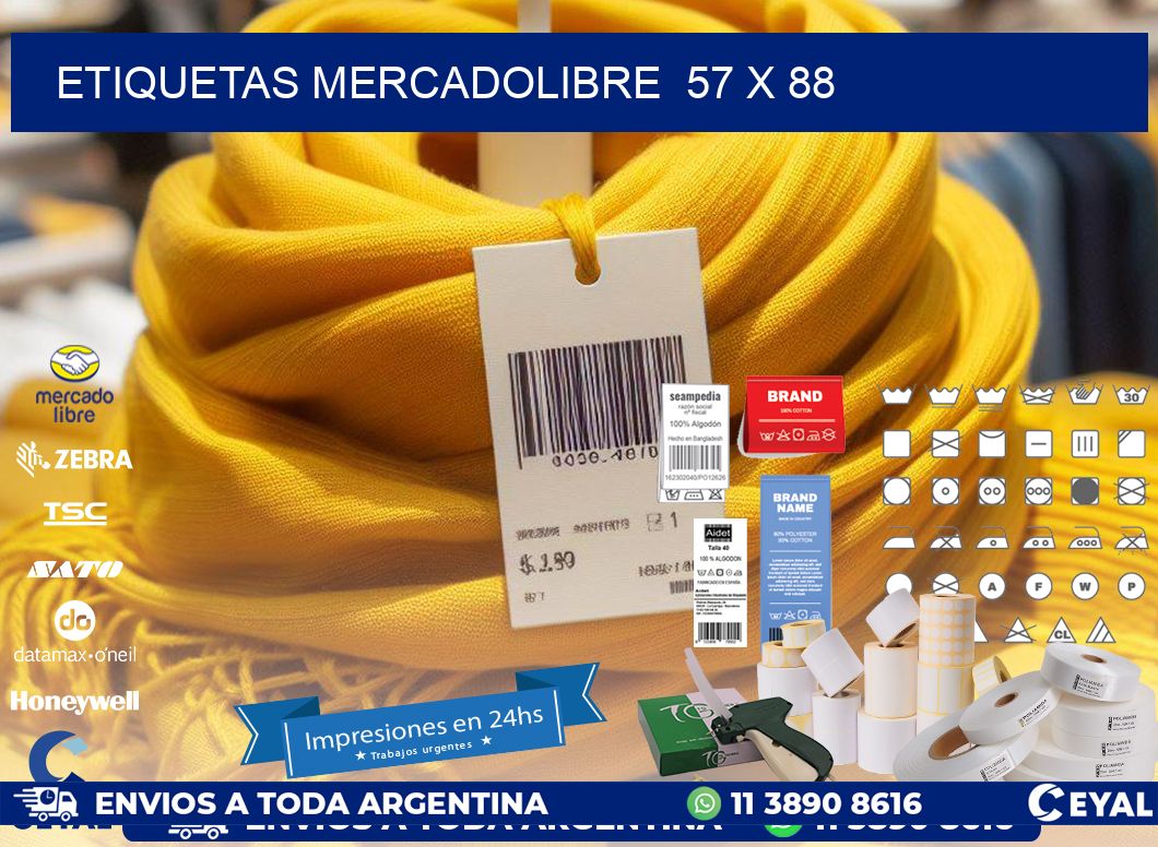 ETIQUETAS MERCADOLIBRE  57 x 88