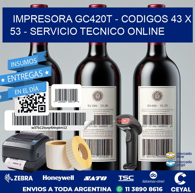 IMPRESORA GC420T – CODIGOS 43 x 53 – SERVICIO TECNICO ONLINE