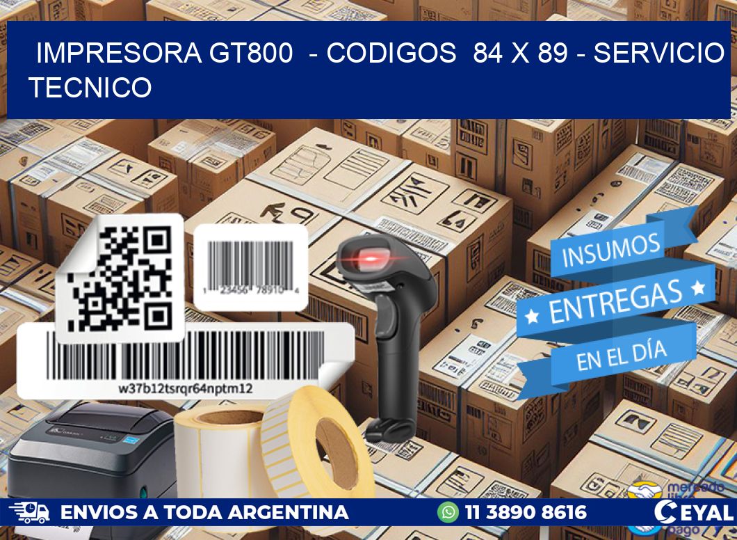 IMPRESORA GT800  – CODIGOS  84 x 89 – SERVICIO TECNICO