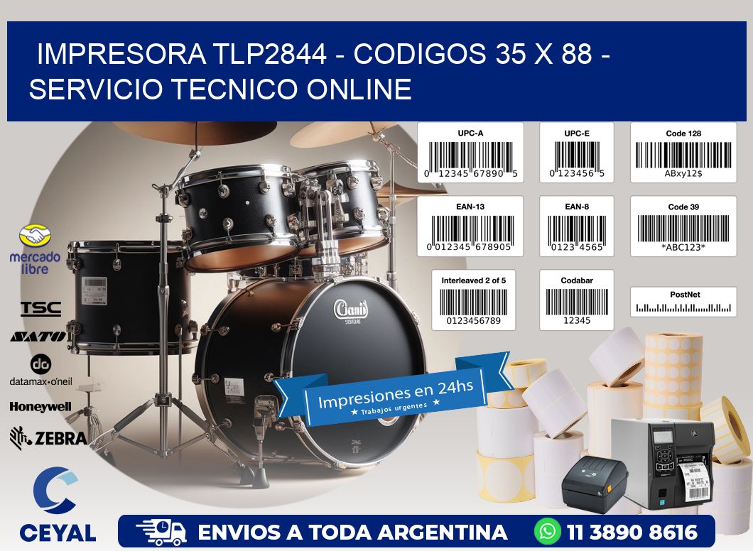 IMPRESORA TLP2844 - CODIGOS 35 x 88 - SERVICIO TECNICO ONLINE