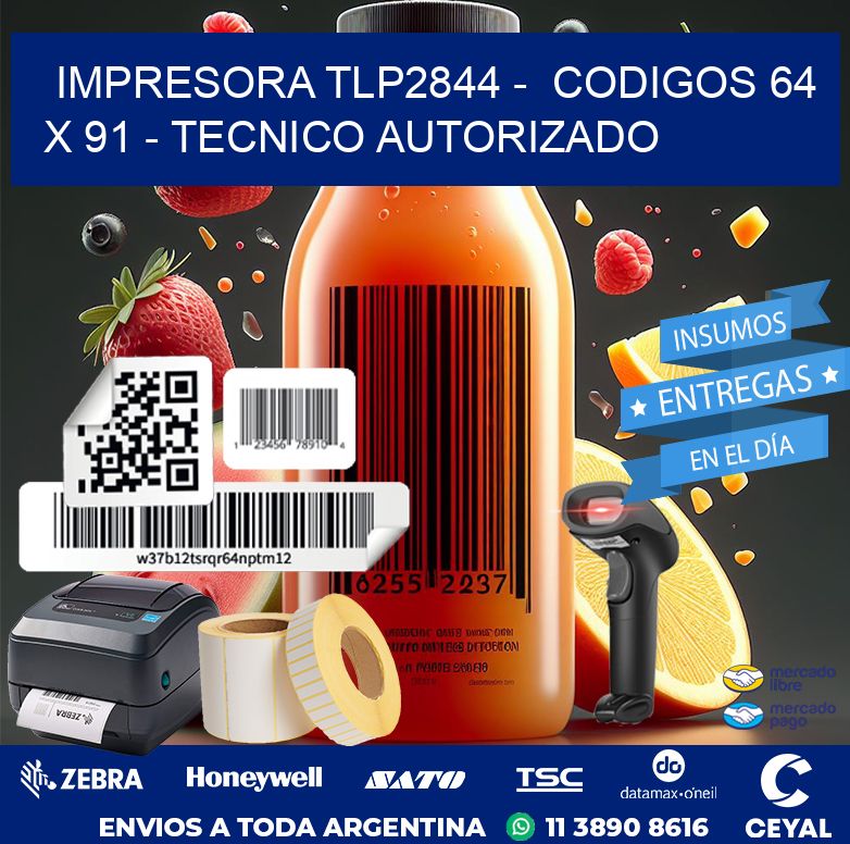 IMPRESORA TLP2844 -  CODIGOS 64 x 91 - TECNICO AUTORIZADO