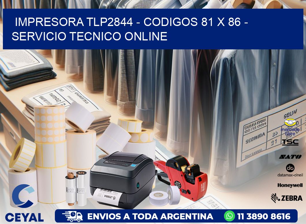 IMPRESORA TLP2844 - CODIGOS 81 x 86 - SERVICIO TECNICO ONLINE