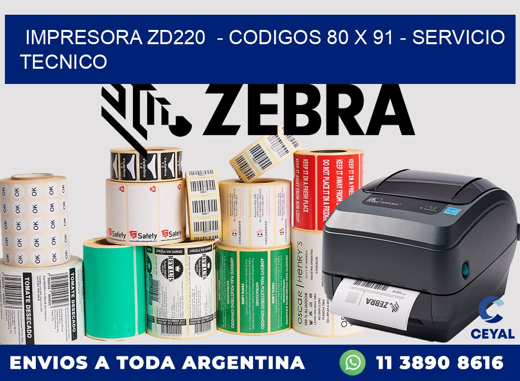 IMPRESORA ZD220  - CODIGOS 80 x 91 - SERVICIO TECNICO