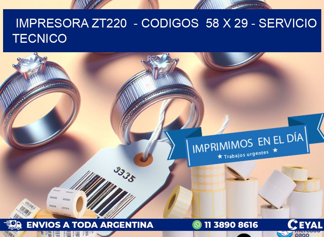 IMPRESORA ZT220  - CODIGOS  58 x 29 - SERVICIO TECNICO