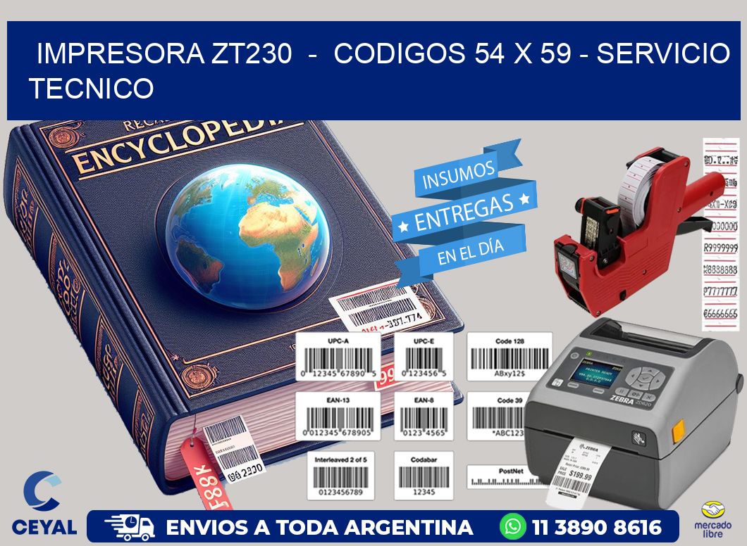 IMPRESORA ZT230  -  CODIGOS 54 x 59 - SERVICIO TECNICO