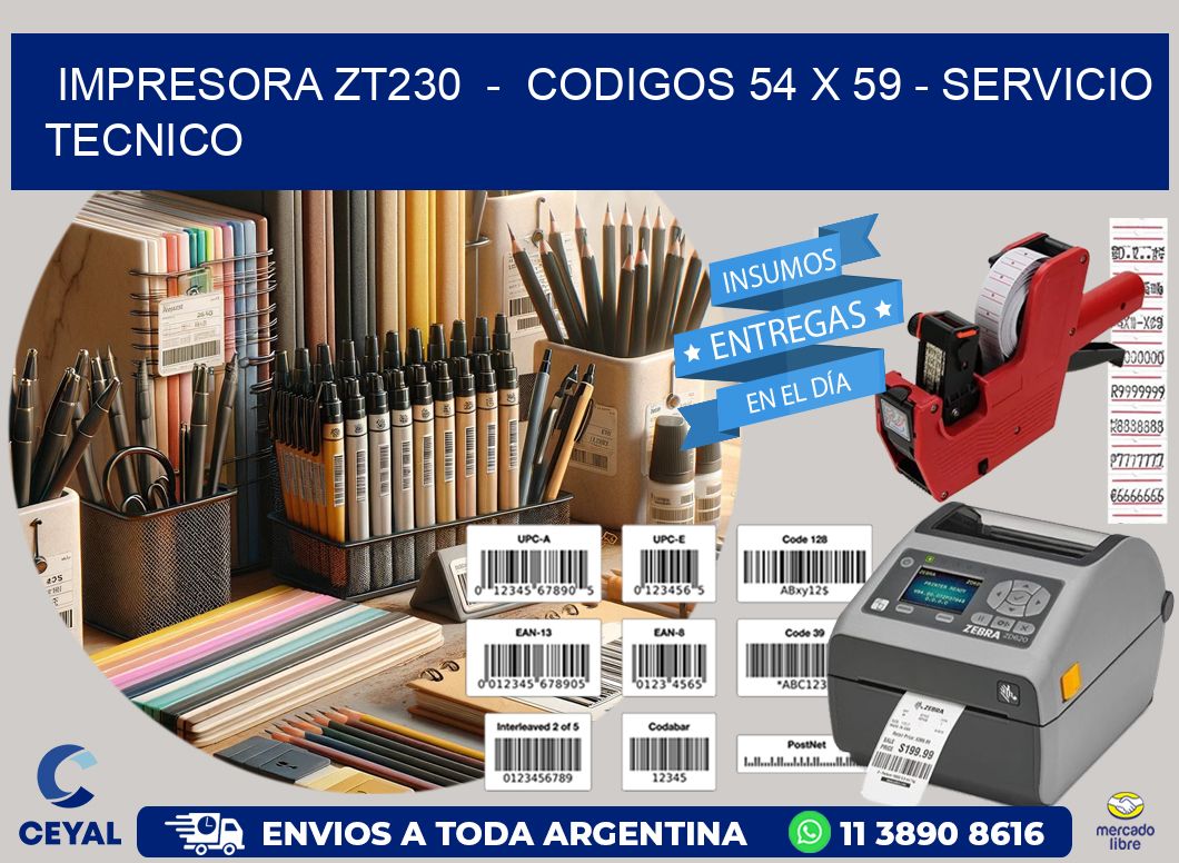 IMPRESORA ZT230  -  CODIGOS 54 x 59 - SERVICIO TECNICO