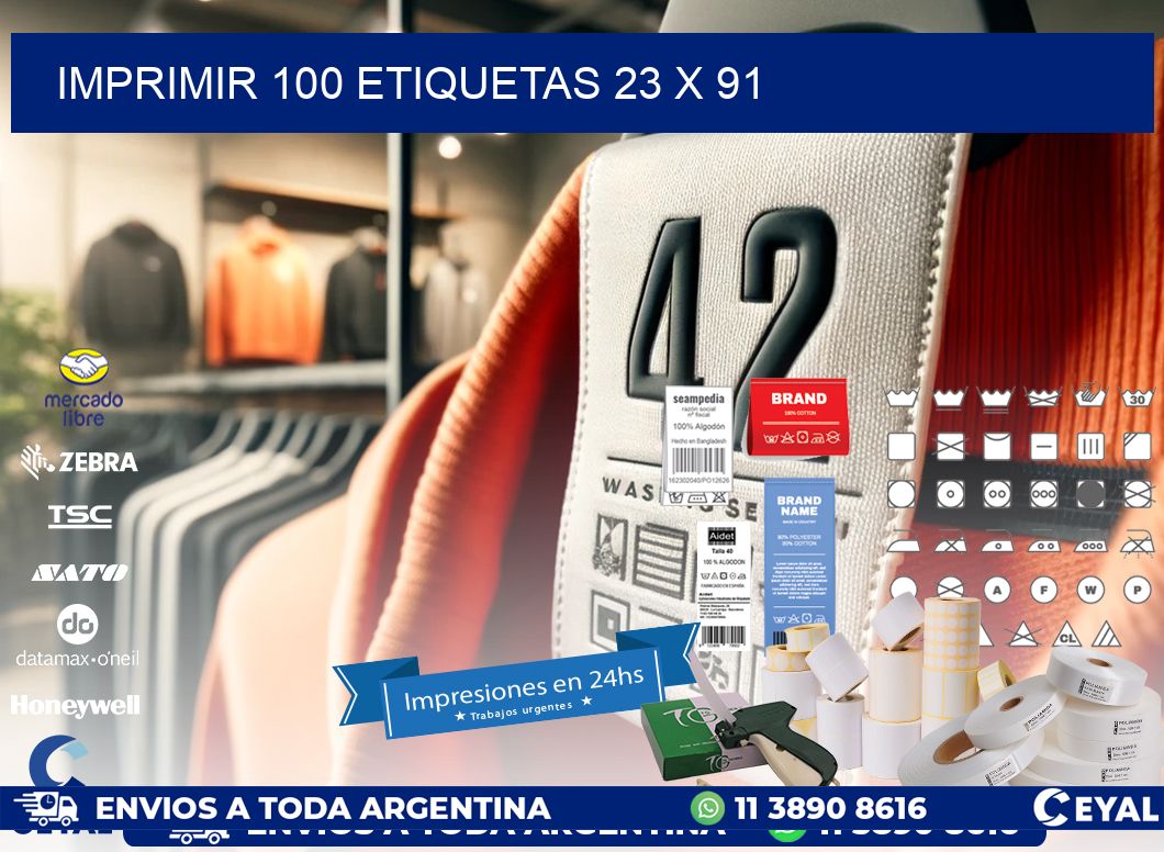 IMPRIMIR 100 ETIQUETAS 23 x 91