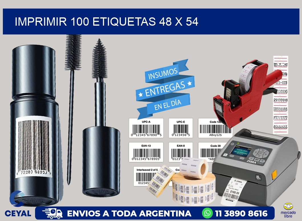 IMPRIMIR 100 ETIQUETAS 48 x 54