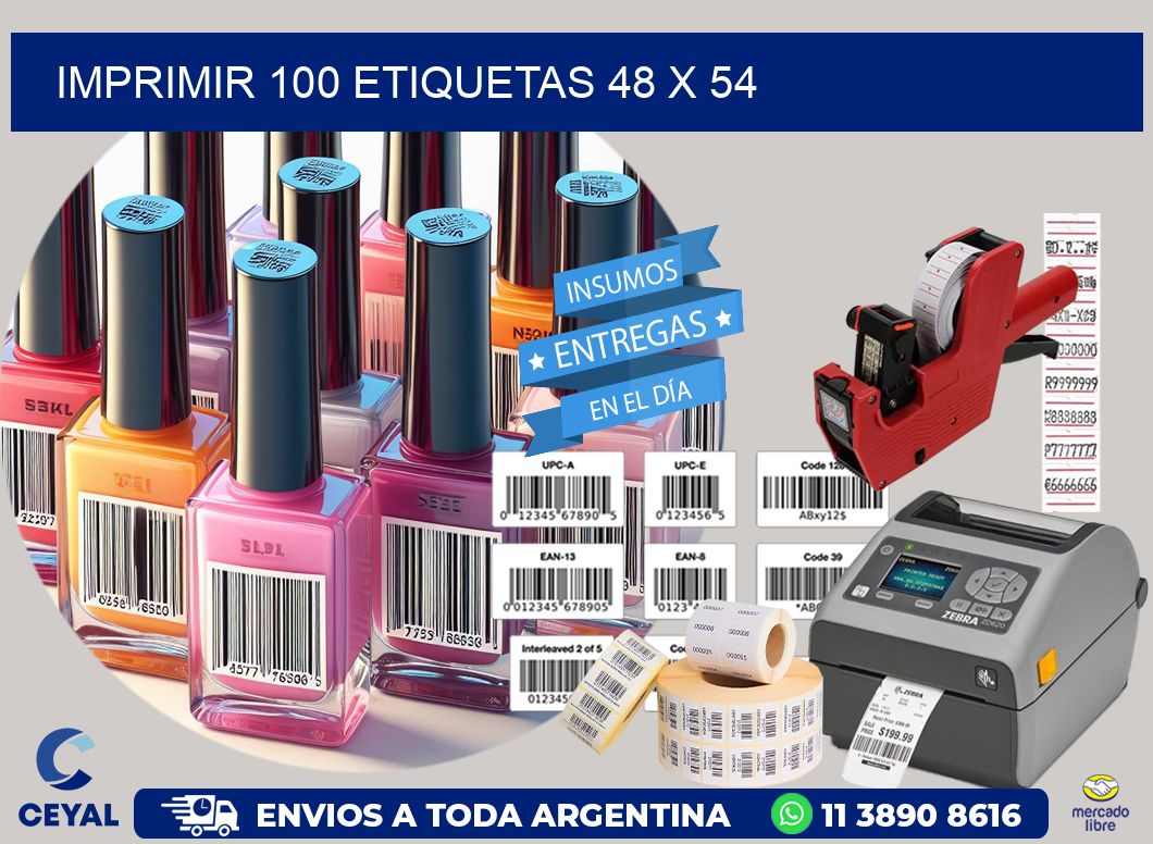 IMPRIMIR 100 ETIQUETAS 48 x 54