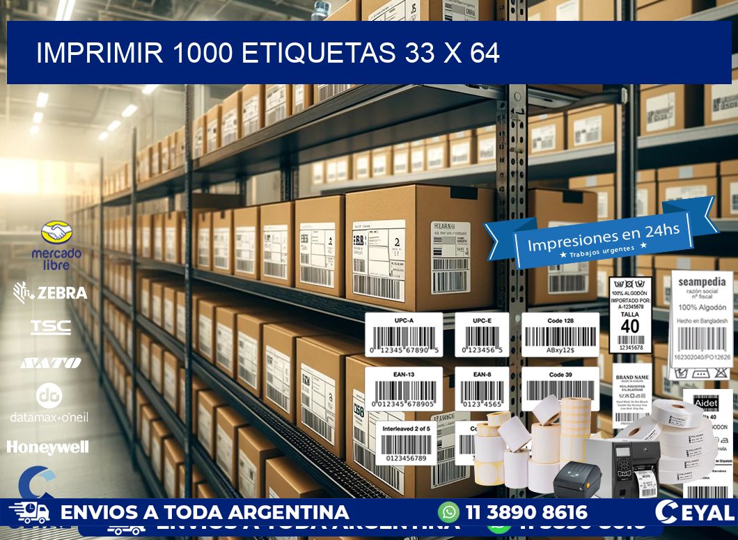 IMPRIMIR 1000 ETIQUETAS 33 x 64