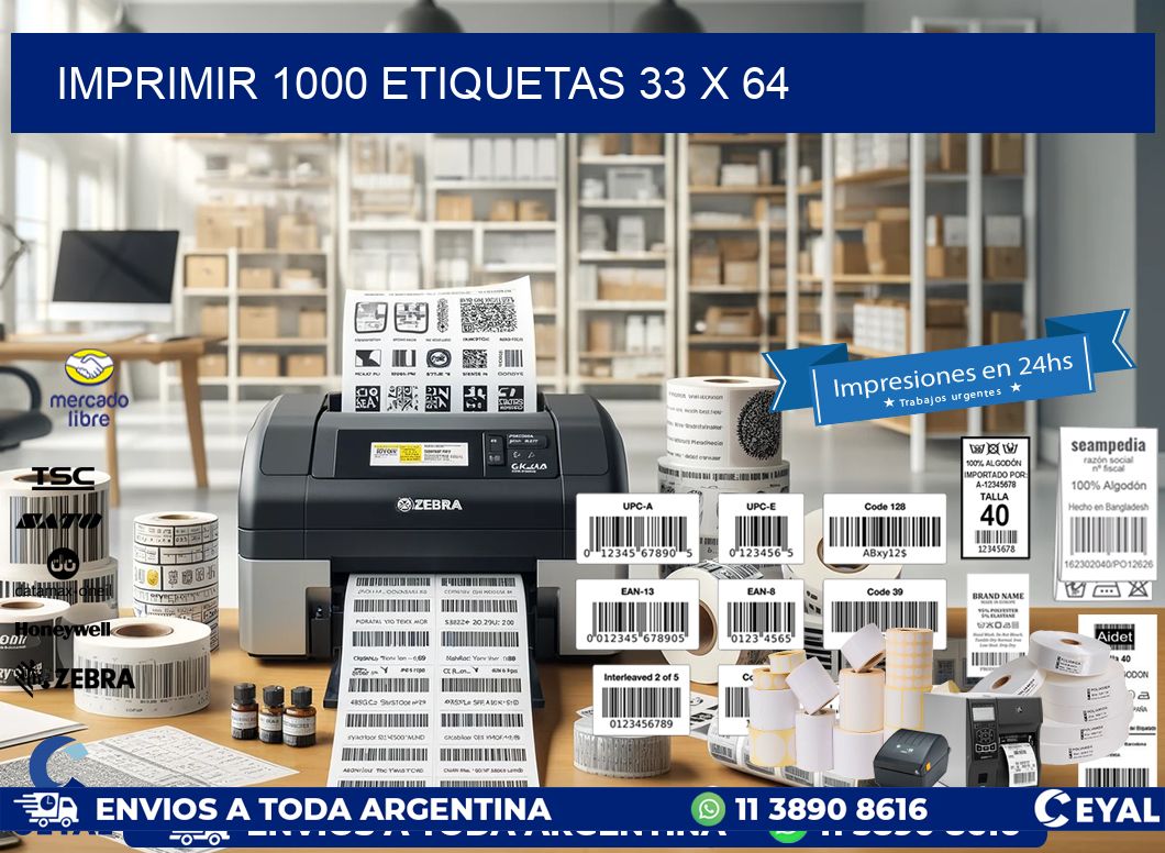 IMPRIMIR 1000 ETIQUETAS 33 x 64