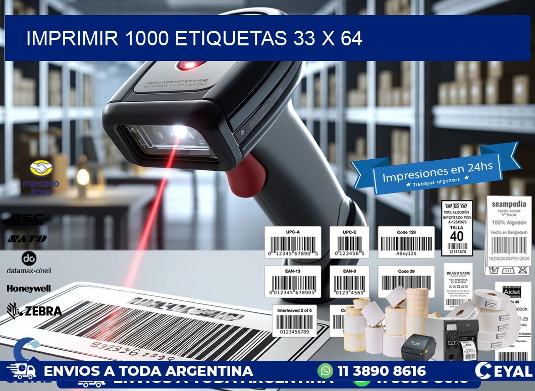 IMPRIMIR 1000 ETIQUETAS 33 x 64