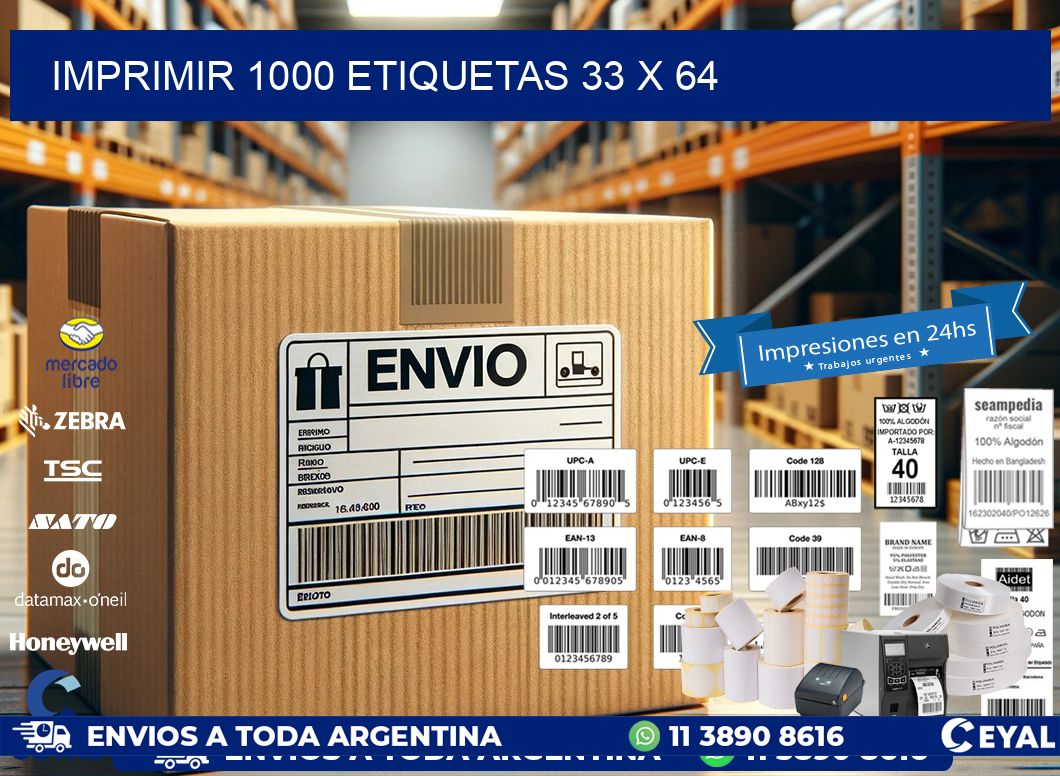 IMPRIMIR 1000 ETIQUETAS 33 x 64